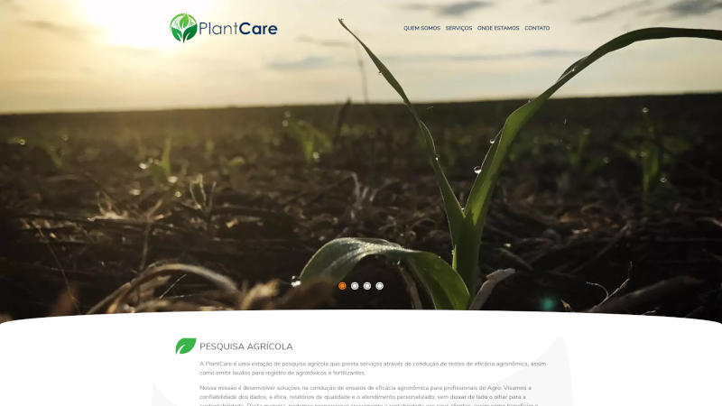 Plantcare website screenshot
