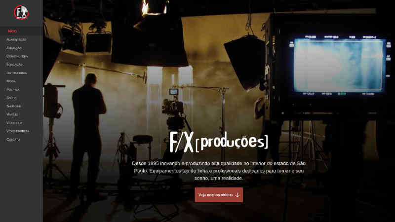 F/X Produções website screenshot